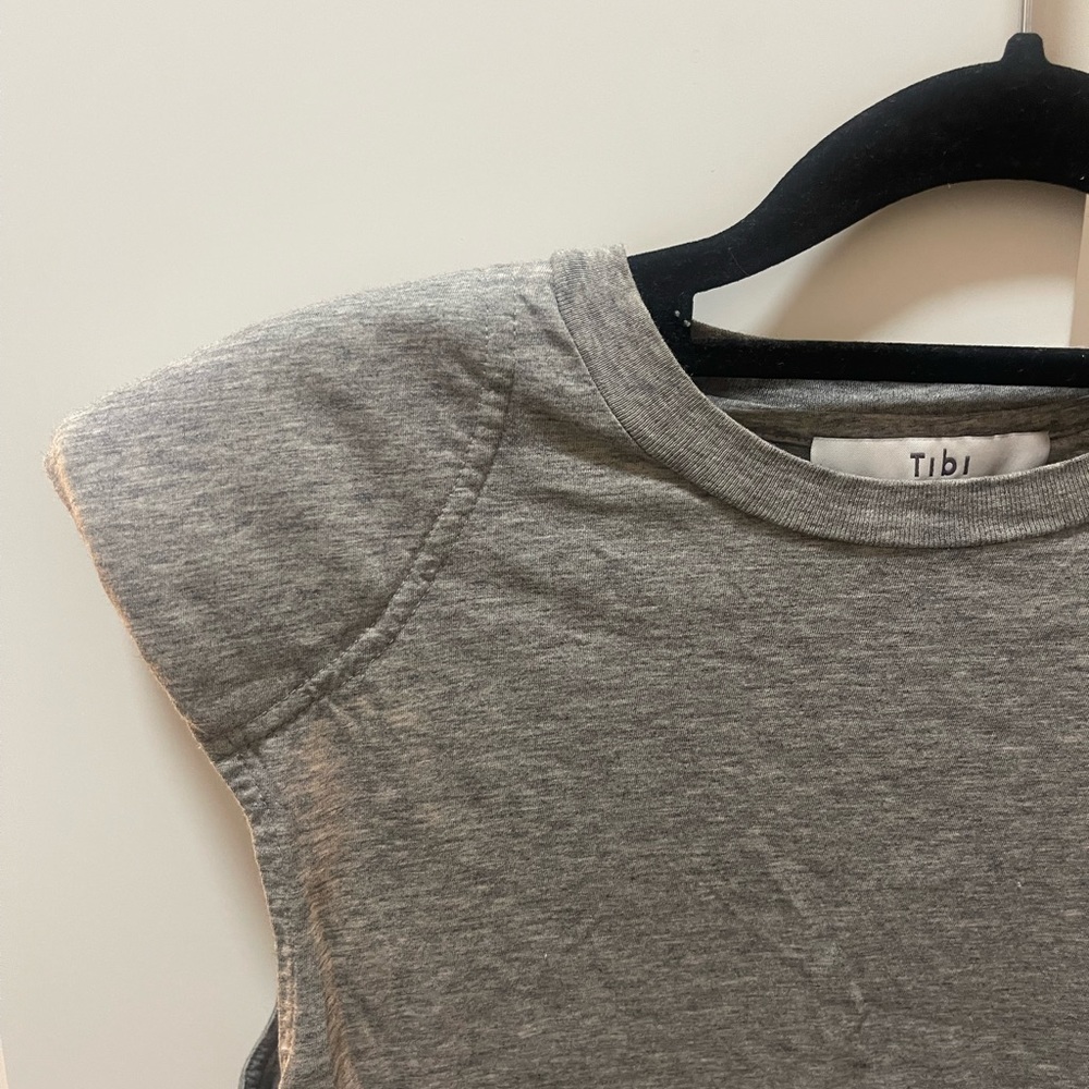 TIBI SHOULDER PAD TANK - SMALL